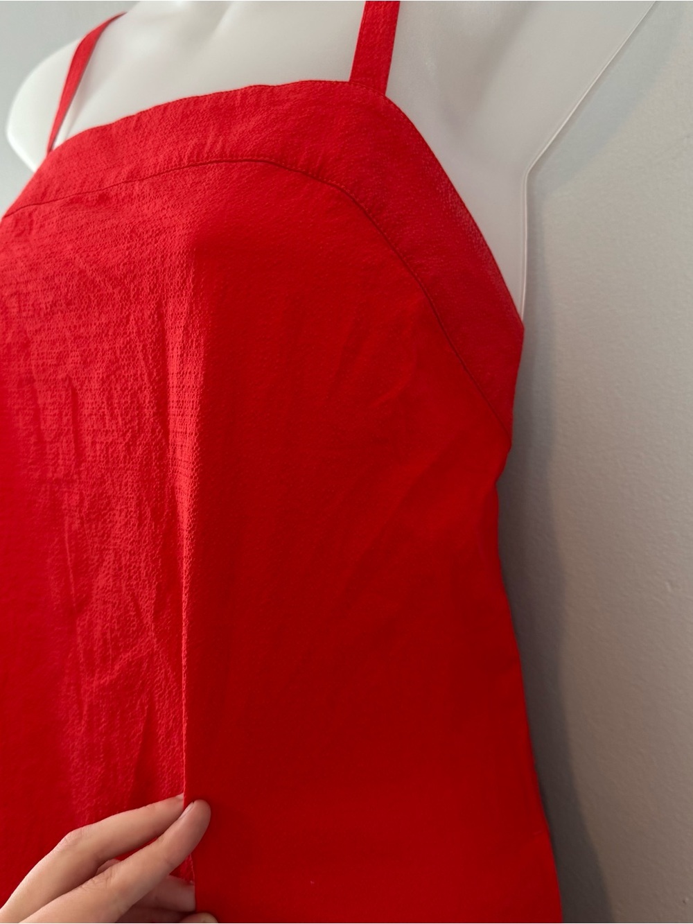 Everlane Red Open Strappy Back Tiered Cotton Midi Dress Size 4 - Picture 7 of 15